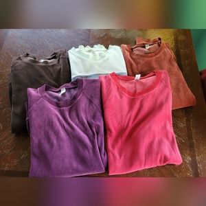 Lot 5 American Apparel 2000s velour / velvet crewneck sweatshirts men's small